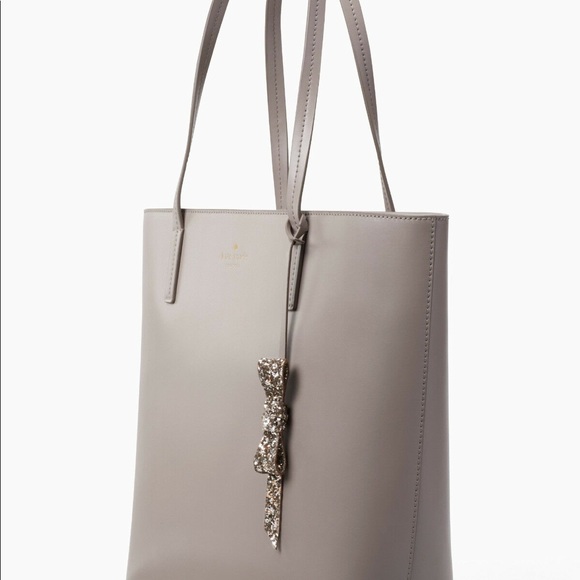 Kate Spade Karla Cityscape Gray Leather Tote - Picture 2 of 5